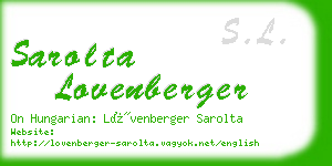 sarolta lovenberger business card